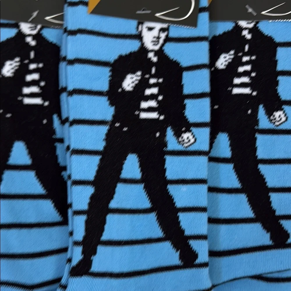 Elvis Presley Casual Crew Socks Blue Black One Size